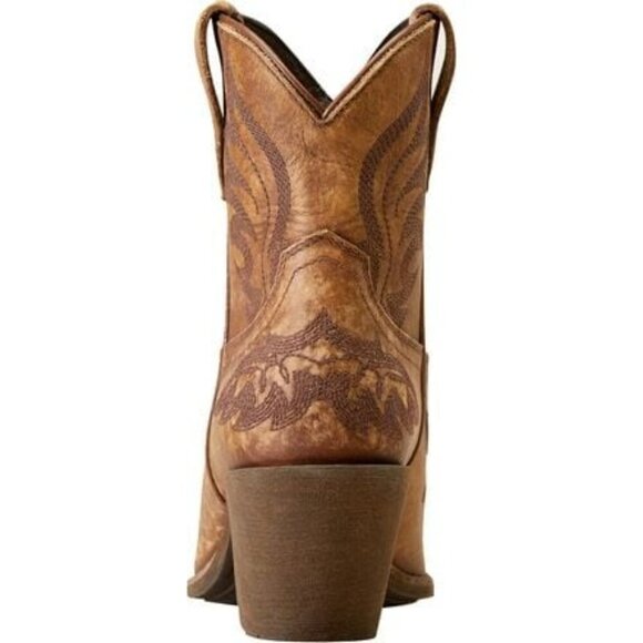 NEW ARIAT Womens Chandler Cowboy Boots Size 7.5C Ankle X-Toe  Mid Heel Brown - Picture 3 of 14